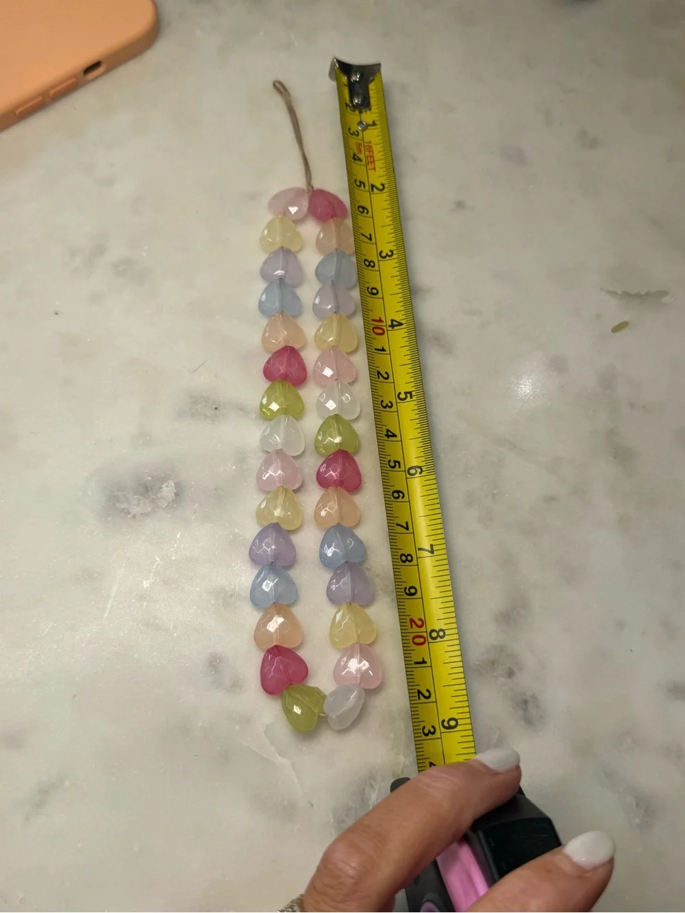🫧 Urban Outfitters Pastel Heart‎ Bead Phone Charm Wrist Strap 🫧